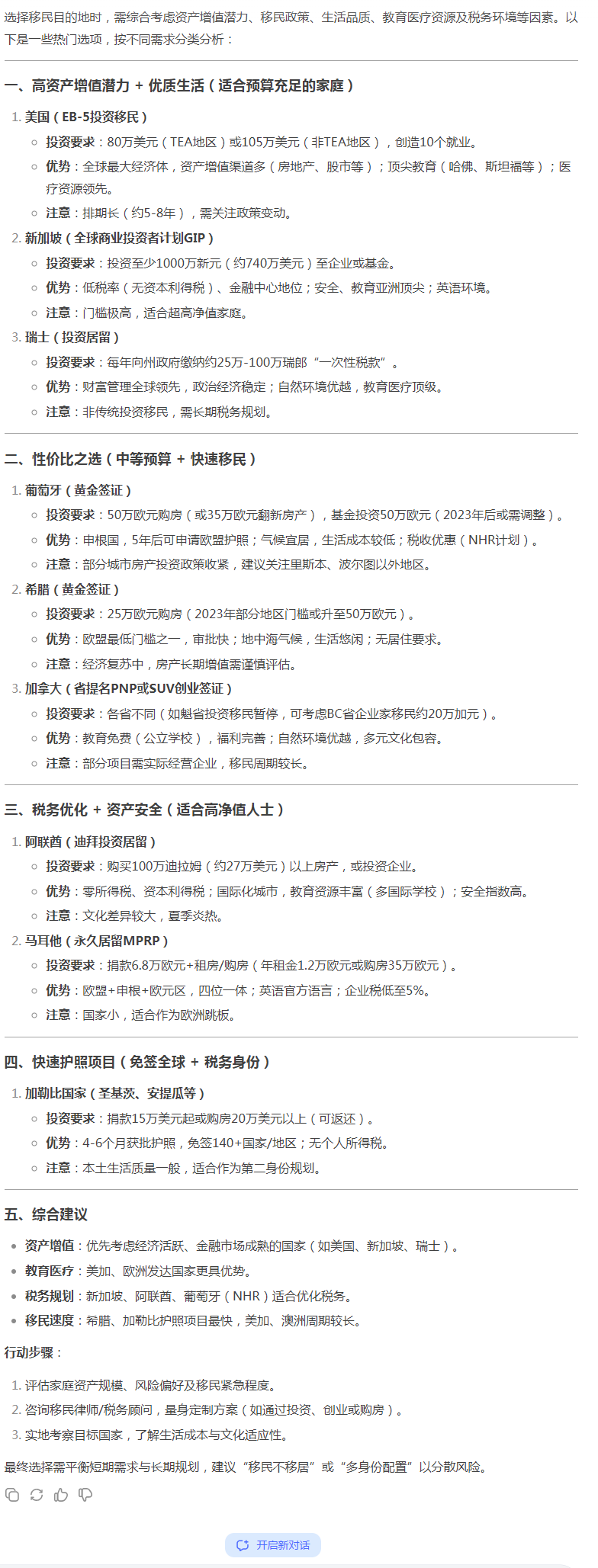 當(dāng)我問DeepSeek這個移民問題！它竟然忽視了這個G20大國黃金身份？